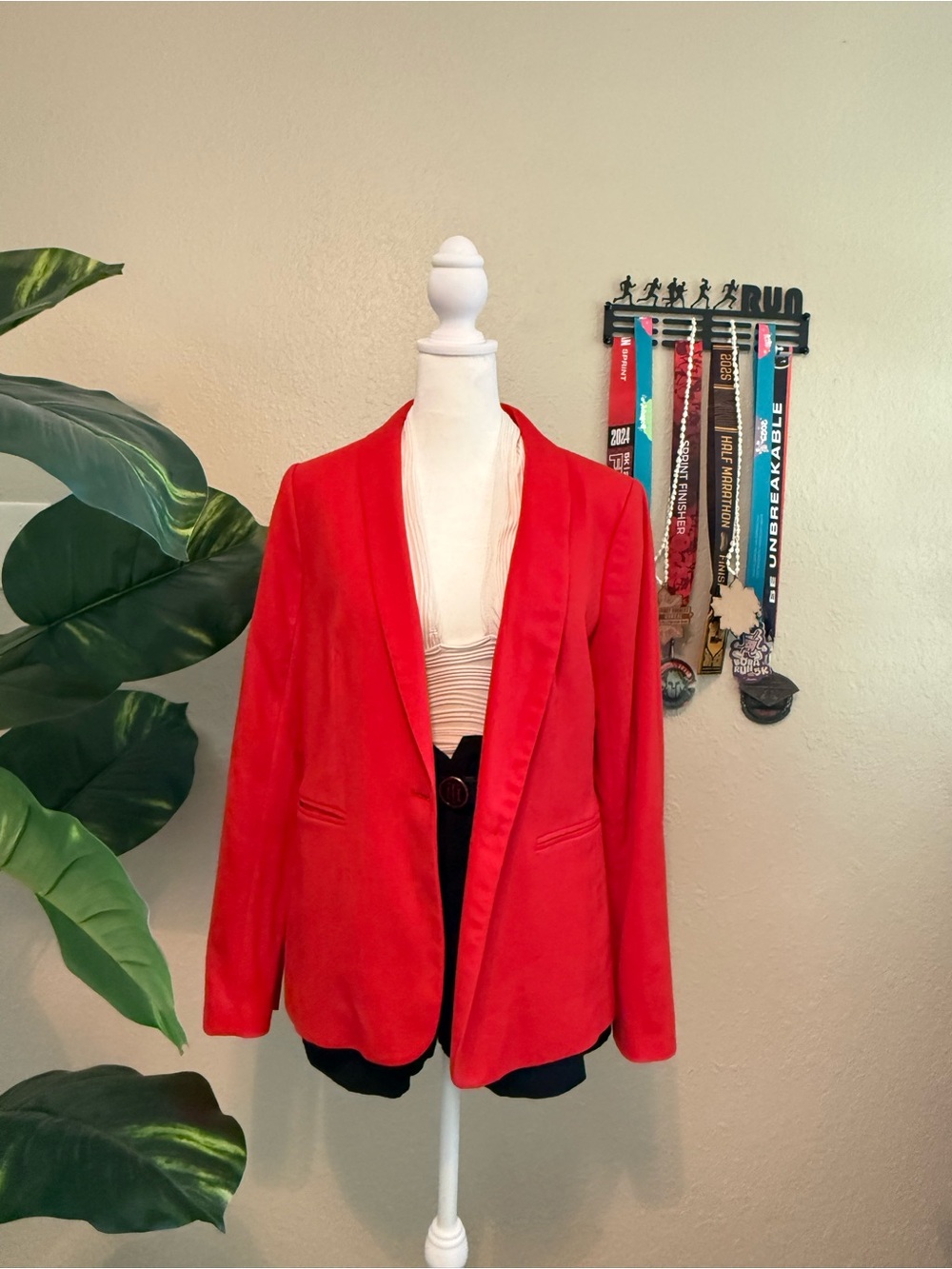 J. Crew Red Open-Front Blazer
